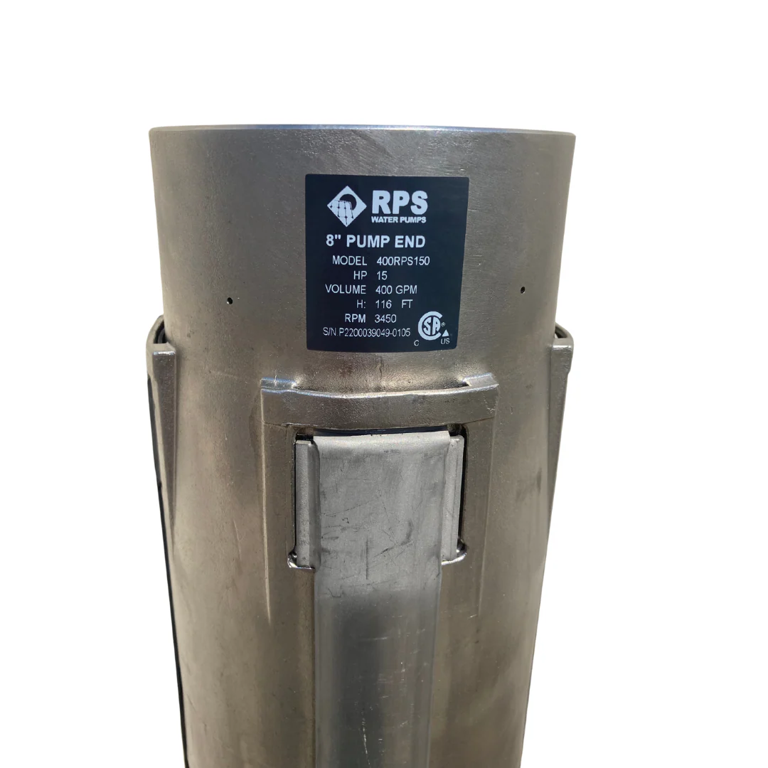 RPS 15HP 480V 400RPS150, Up to 140FT Head, 275 to 528GPM, Stainless Steel Submersible Pump End + Motor - Image 4